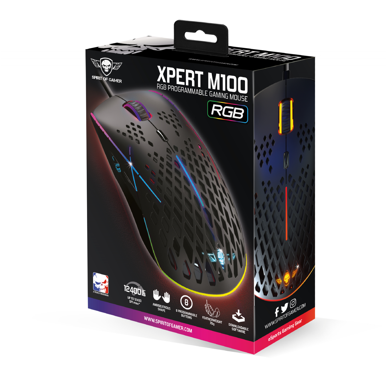 Souris filaire USB Gaming Spirit Of Gamer XPERT-M100 RGB 12400dpi