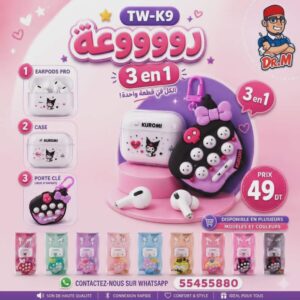 Ecouteur TWS-K9 3en1 - Earpods Pro / Case + Jouet d'enfant